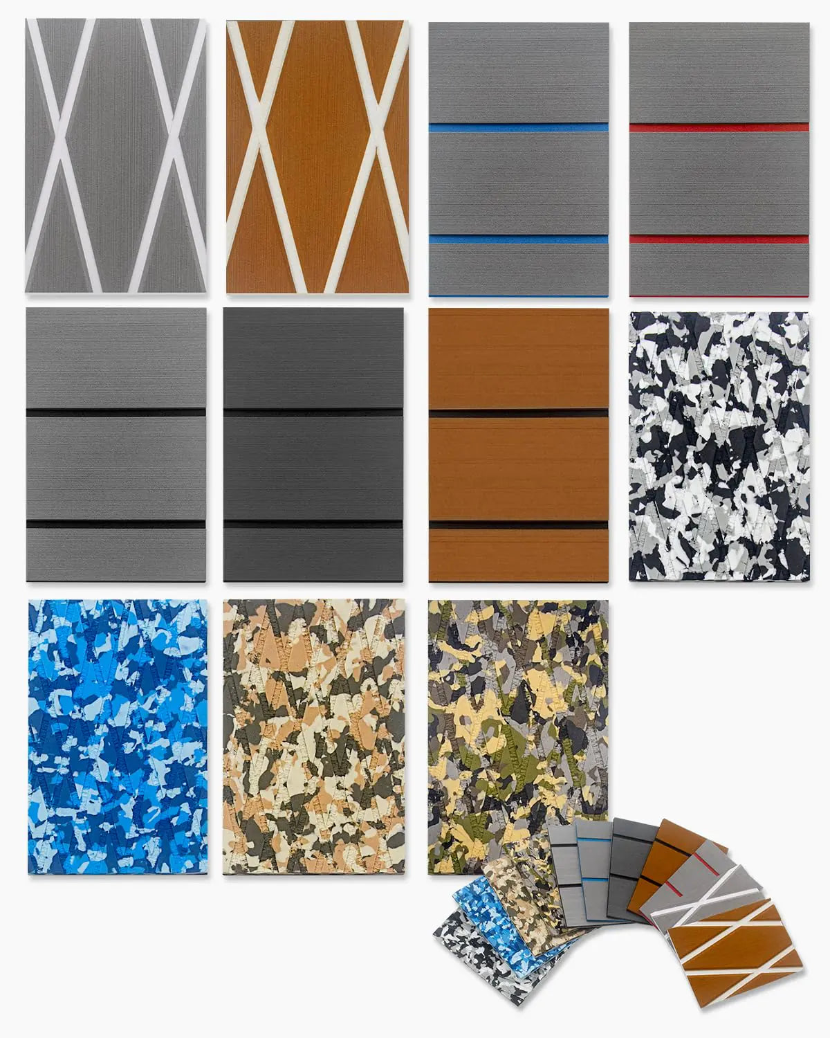 OCEANBROAD EVA Foam Boat Flooring 5.9x3.9 Sample Kit Marine Boats Decking Self-Adhesive Non-Slip Mat for Boats Pontoon Yacht Swim Platform Helm Pad RV Floor