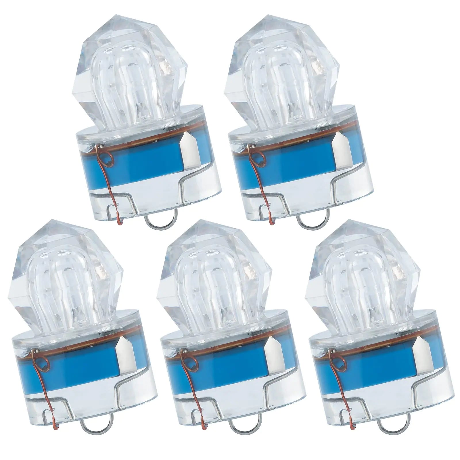 Dr.Fish 5 Pack Fishing Deep Drop Lights Water Activate LED Fishing Lures Deep Drop Rigs Deep Sea Fishing Undter Water Saltwater Trolling Lures