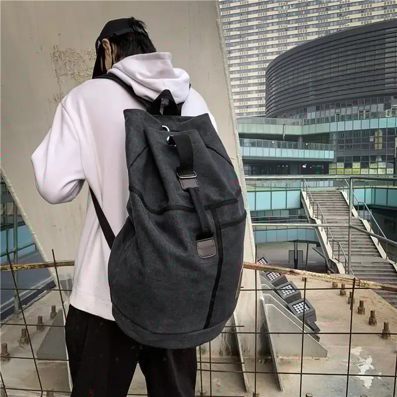Trendy Canvas Sports Water Tube Backpack for School