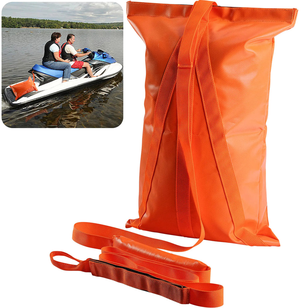 RunNico 2-in-1 Jet Ski Anchor Bag-PVC Compact Anchor and Float-Orange Floating Sand Anchor Bag for PWCWater SportsKayaking and Watercraft (1)