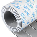 OCEANBROAD Boat Flooring EVA Foam Self-Adhesive 48x16.8 Faux Teak Marine Boat Decking Sheet for Boats Pontoon Jon Boat Yacht Floor Gray with White Seam Lines