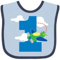 inktastic 1st Birthday Airplane Pilot 1 Year Boys Baby Bib Blue and Navy 26dd1