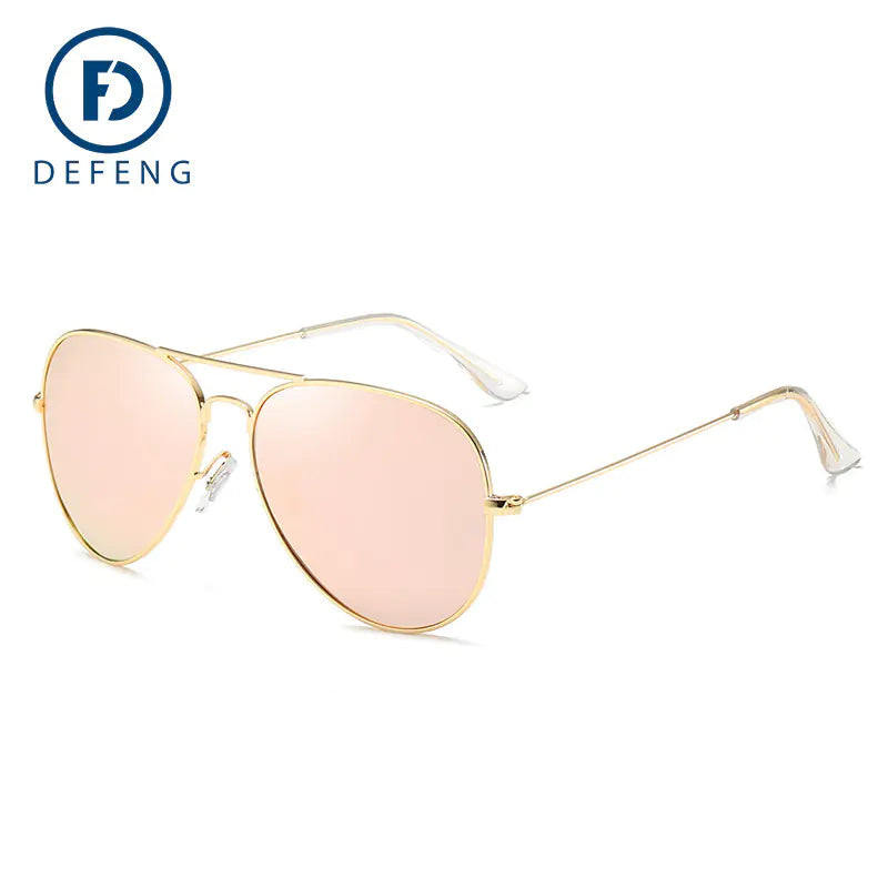 Men's DEFENG Polarized Pilot Sunglasses with Colorful Lenses - Aviator