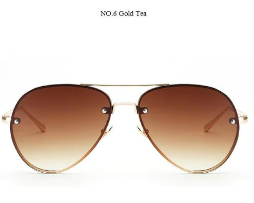 Trendy Women's Pilot Sunglasses with Ocean Lens