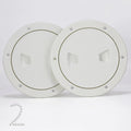 PLOOTA 2 Pcs 4" Round Marine Boat Deck Hatch Cover - Non-Slip Inspection Plate Access for Kayak Yacht - Detachable Water-Tight Lid Screws Included