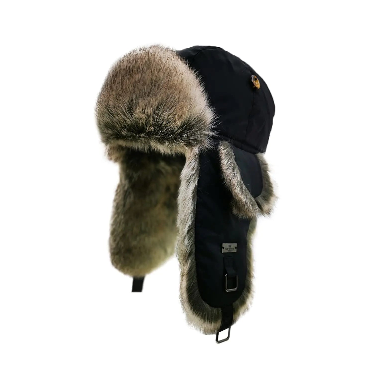 Fur Winter Trapper HatUnisex Taslon Faux Fur Aviator Ski Trapper Trooper Pilot HatSnow Eskimo Hat with Ear Flaps for Men and Women