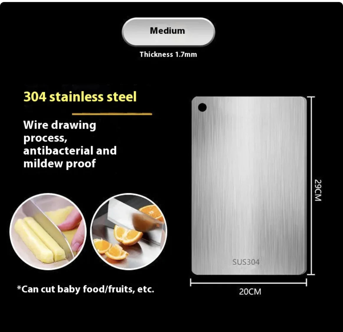 Double-Sided 304 Stainless Steel Cutting Board