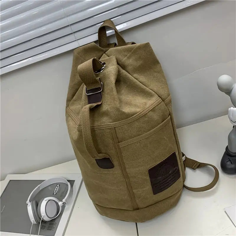 Trendy Canvas Sports Water Tube Backpack for School