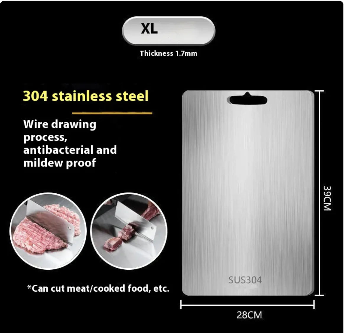 Double-Sided 304 Stainless Steel Cutting Board
