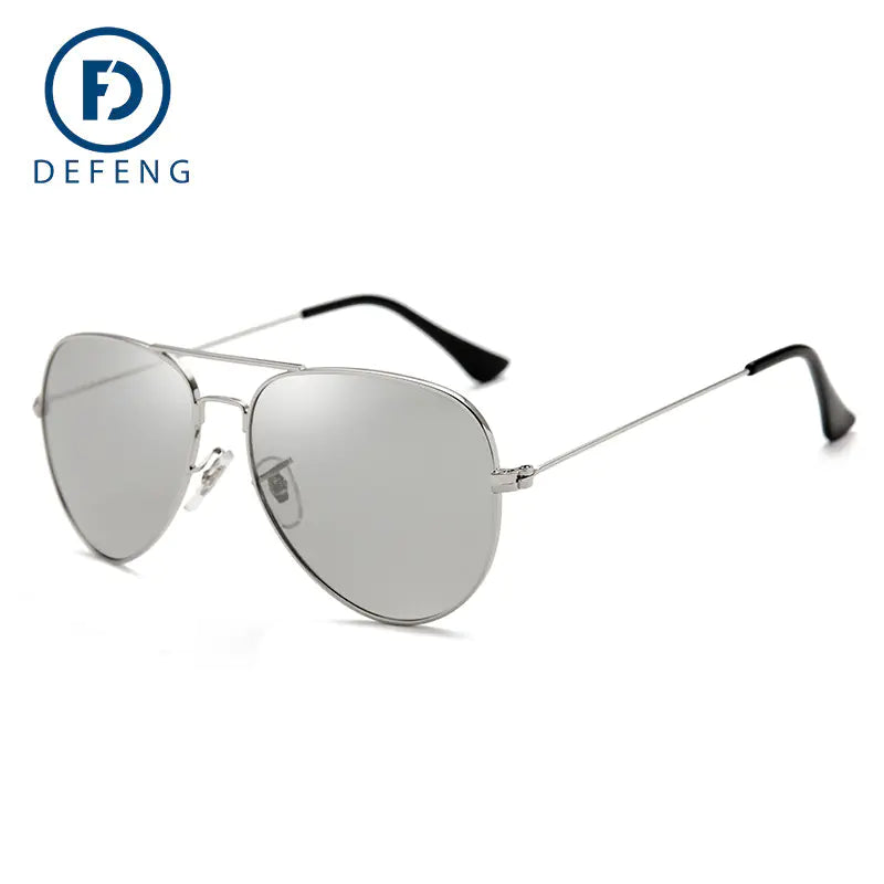 Men's DEFENG Polarized Pilot Sunglasses with Colorful Lenses - Aviator