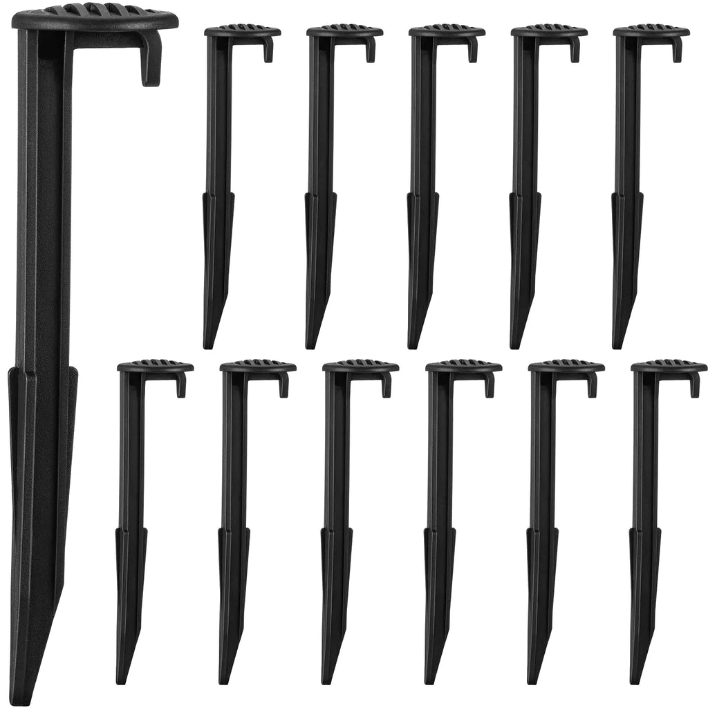 Yookeer 18 Pieces Inflatable Yard Stakes Plastic Inflatable Tent Stakes 5.7 Heavy Duty Christmas Inflatable Decoration Ground Stake for Inflatable Replacement Yard Ground Lawn Black Gardening Peg
