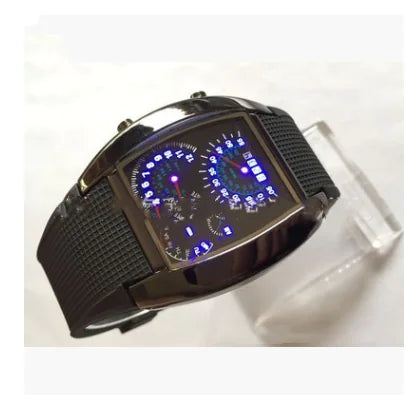 LED Electronic Aviation Watch for Men - Stylish Sports Design