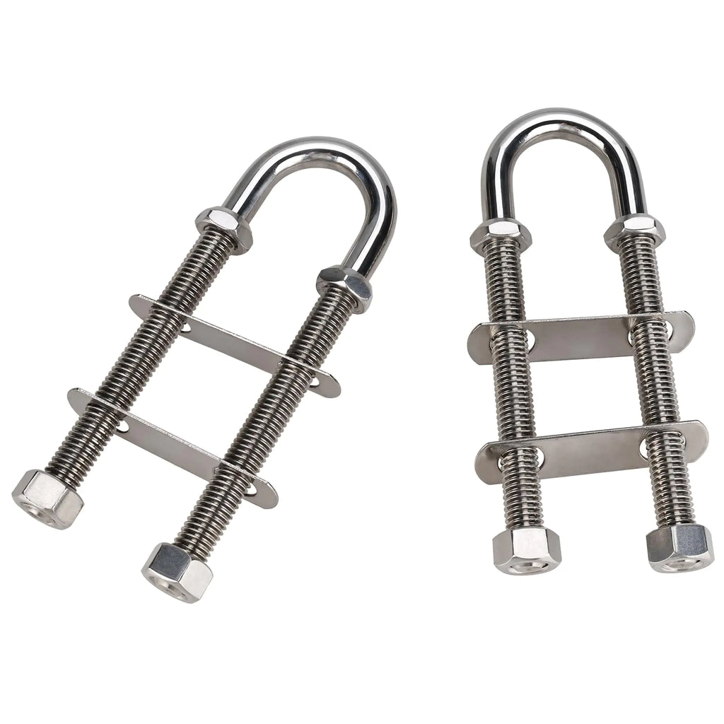 NovelBee 2pcs 1/2" Dia Stainless Steel Stern Bow Eye Tie Down U Bolt for Marine Boat Yacht (Thread Length:3" Overall Length:4-1/2")