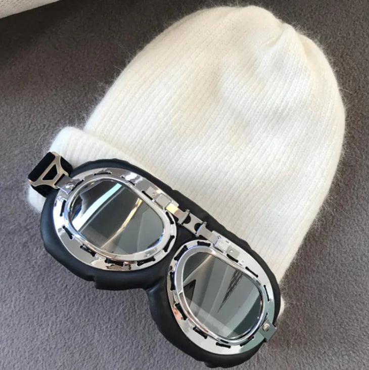 Korean Style Knit Beanie for Women - Pilot Ski Hat