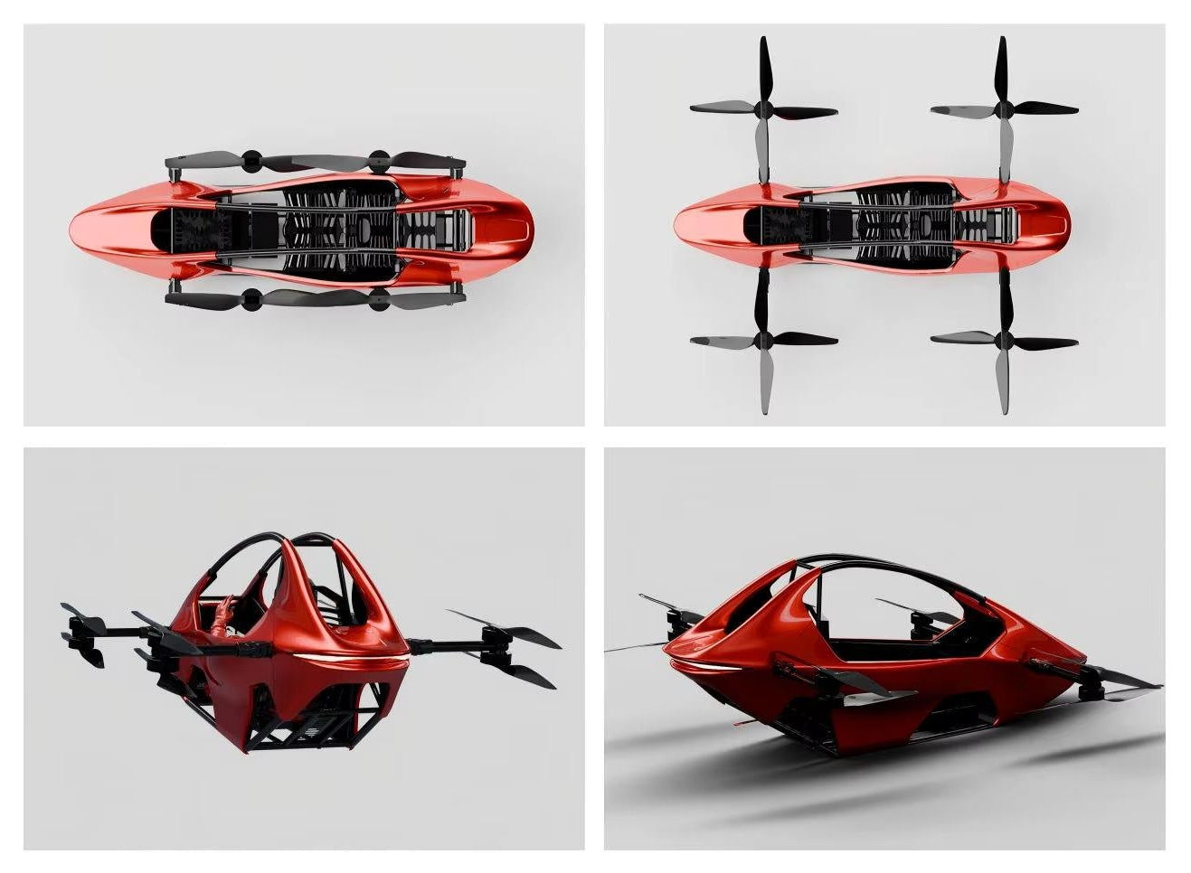 Airborn APEX - evtol ultralight - 8 motor redundant personal aircraft - manned quadcopter drone