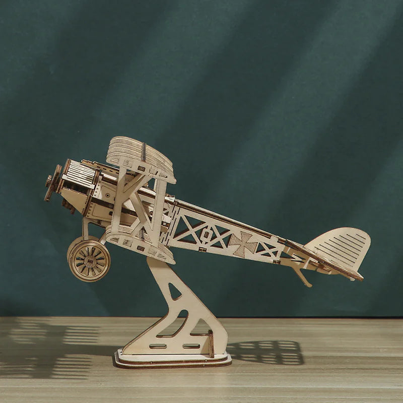 Children's Handmade Wooden Aircraft Puzzle