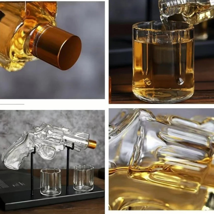 Gun Whiskey Decanter Sets With 2 Bullet Glasses Personalized Liquor Dispenser Liquor Scotch Bourbon Vodka Best Gifts for Dad