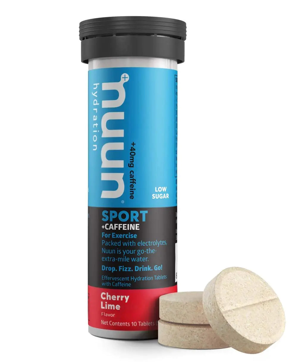 Nuun Sport + Caffeine: Electrolyte Drink Tablets Cherry Limeade 1 Tube (10 Servings)