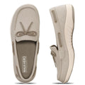 Slip On Shoes Women - Casual Comfortable Boat Shoes for Women with Arch Support - Orthopedic Canvas Loafers Shoes for Plantar Fasciitis & Daily Walking (Beige 06)