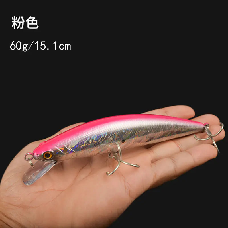 60g Sinking Minnow Lure for Deep Sea Fishing