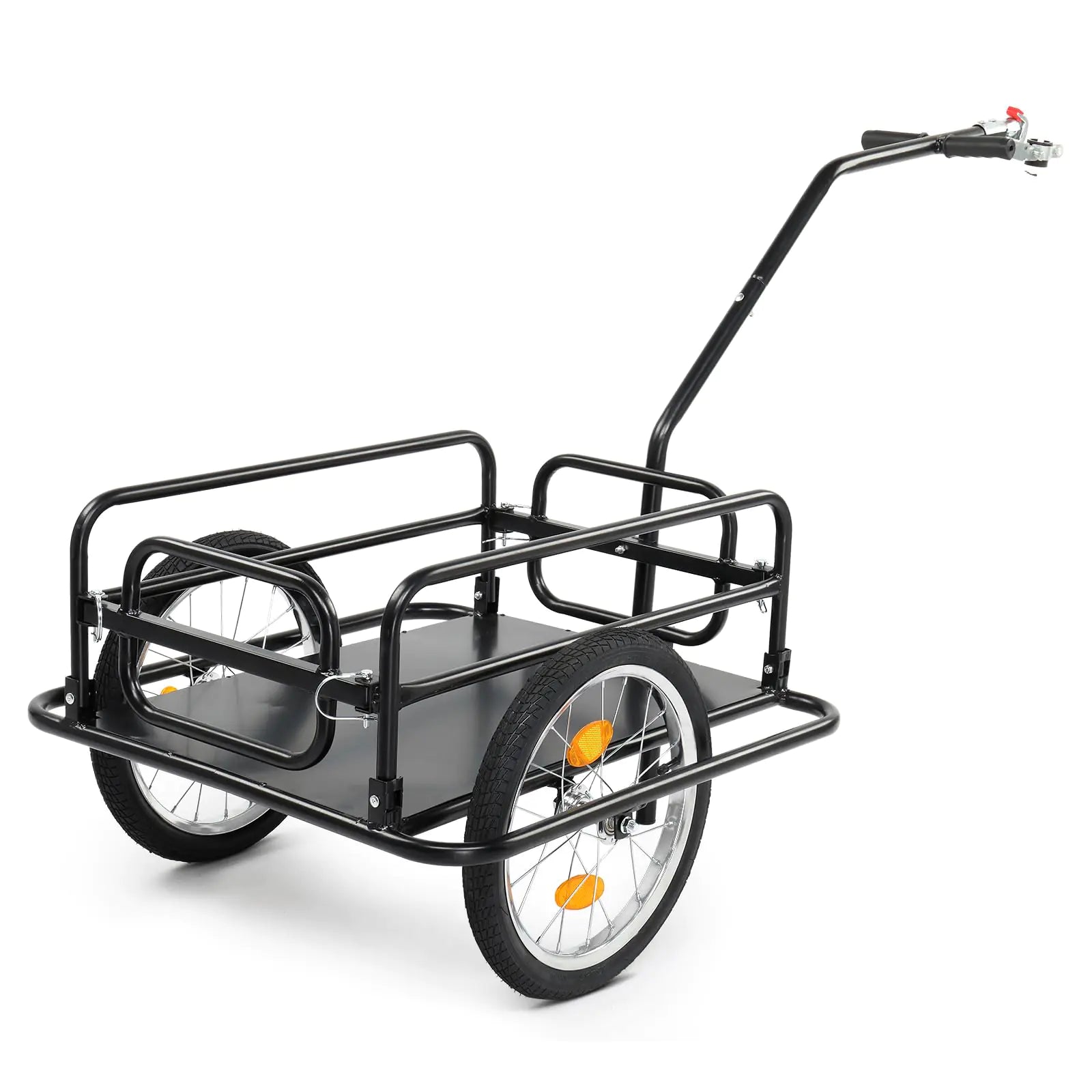 Ktaxon Foldable Bike Trailer Bicycle Trailer with Unmatched Load Capacity 16 Inch Pneumatic Tire Universal Coupler Foldable Frame and Safe Reflectors Design