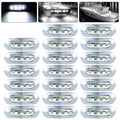 PSDRIQQ 20Pack 3.7 Inch 4 LED Marine Boat Interior Lights DC12-24V Waterproof Courtesy Lamp Deck Transom Stern Cabin Navigation Lighting for Fishing Pontoon Yacht Kayak Sailboat - White