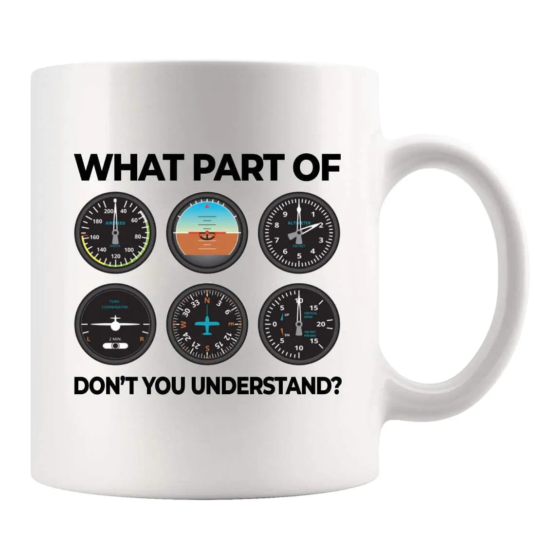 What Part Don’t You Understand Pilot Gifts Aviation Aerospace Captains Ceramic Mug (White)