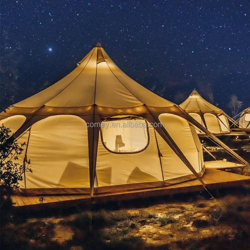 4m 5m 6m Glamping Large Luxury Camping Family Hotel Yurt Stargazing Tent Waterproof