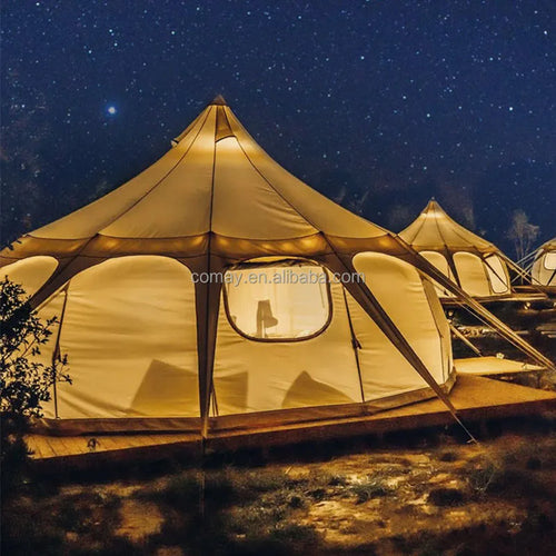 4m 5m 6m Glamping Large Luxury Camping Family Hotel Yurt Stargazing Tent Waterproof