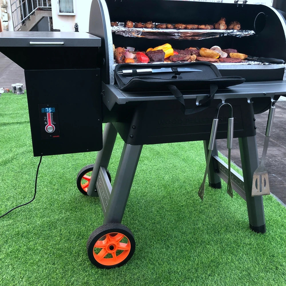 DESE Iron Meat Pellet Grill High Quality Professional OEM Custom DC220V Motor Knob Control Powder Coated BBQ Electric Grill