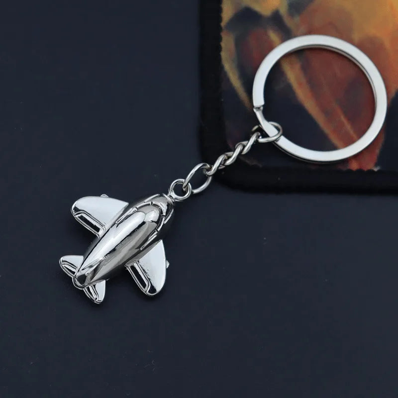 Airline Gift Airplane Keychain Aircraft Model 3D Metal Chains Airliners Fighter Plane Warplane Helicopter Key Rings