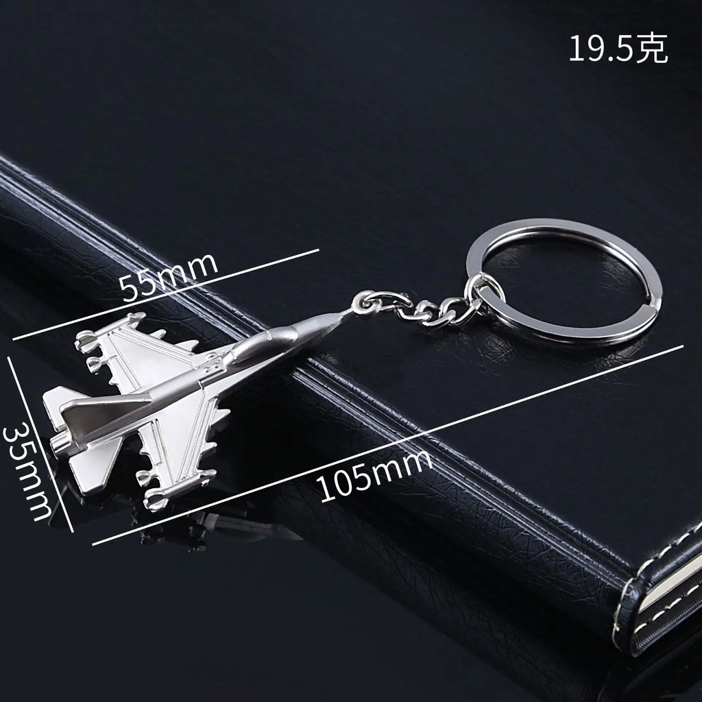 Airline Gift Airplane Keychain Aircraft Model 3D Metal Chains Airliners Fighter Plane Warplane Helicopter Key Rings