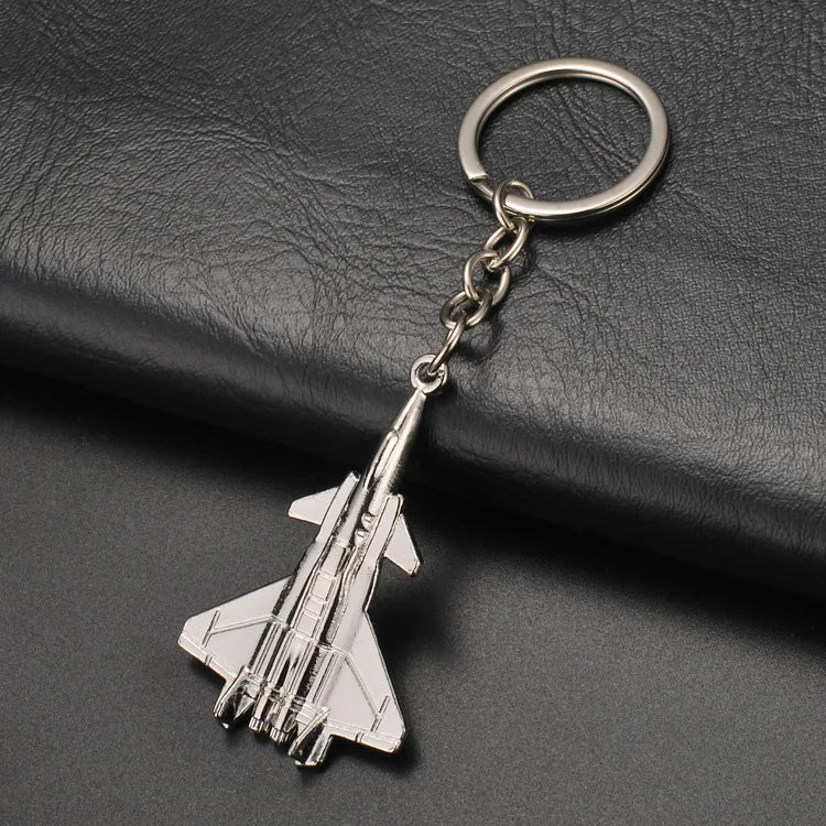 Airline Gift Airplane Keychain Aircraft Model 3D Metal Chains Airliners Fighter Plane Warplane Helicopter Key Rings