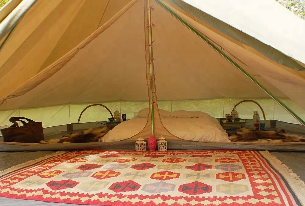 2019 Luxury Waterproof Customize Sibley Outdoor Yurt Tent 5m Glamping Canvas Bell Tent