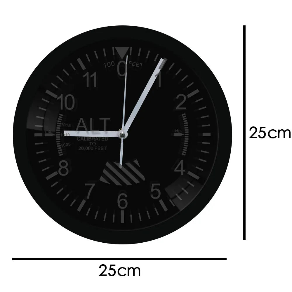 Altimeter Neon Sign LED Wall Clock Altitude Meter Tracking Pilot Air Plane Altitude Measurement Modern Wall Clock Watch Gag Gift