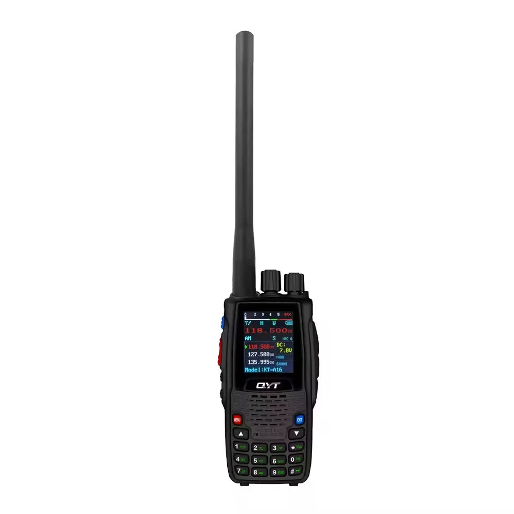 QYT KT-A16 6W Air Band Transmitter Walkie Talkie TX 118.000-136.999MHz RX 108.0000-136.999MHz Aviation 200 CH VOX Handheld Radio