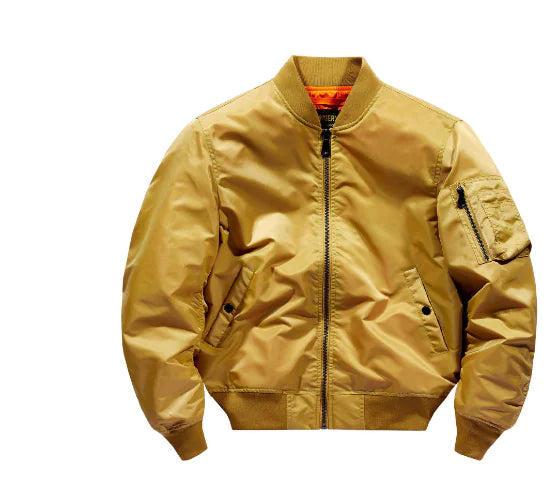 Men's Military Green Pilot Jacket - European Style