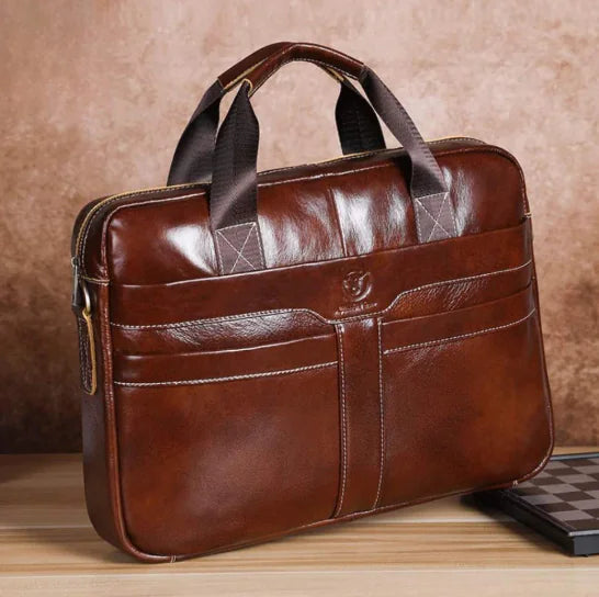 Bull Captain Leather Briefcase 15” for Men or Women Pilots & Aviator Professionals