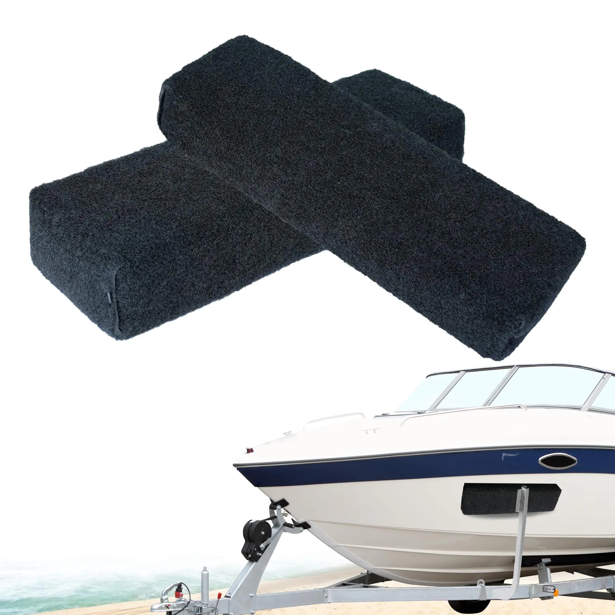 Desunqin 2 Pack Carpeted Marine Boat Trailer Bunks Boat or ski Trailer Black Bunk Boards for Trailer Boats
