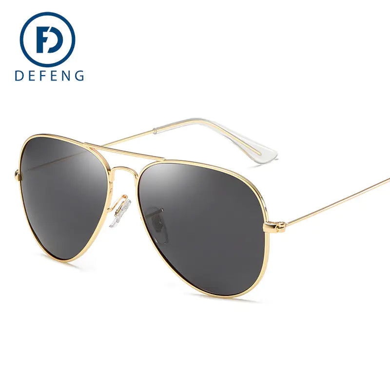Men's DEFENG Polarized Pilot Sunglasses with Colorful Lenses - Aviator