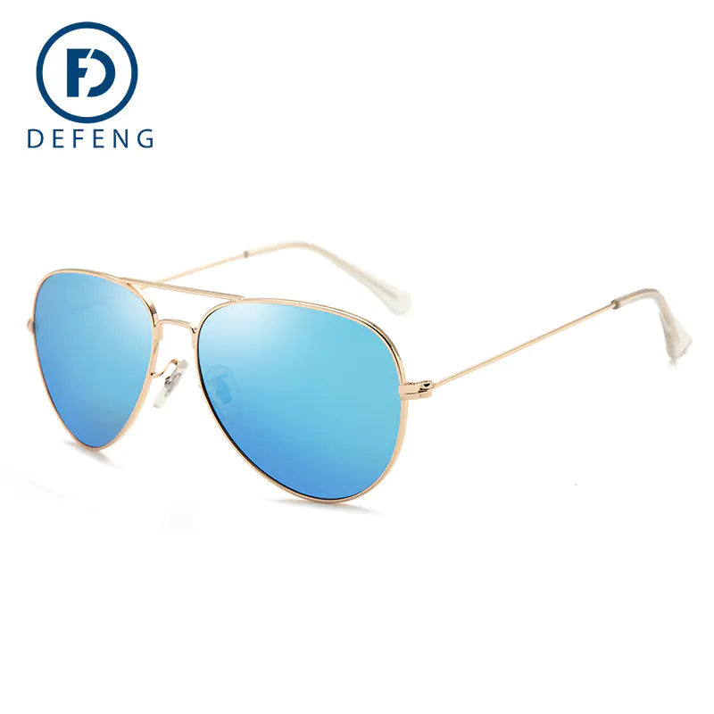 Men's DEFENG Polarized Pilot Sunglasses with Colorful Lenses - Aviator