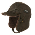 Comhats Oversize Waterproof 2XL XXL Pilot Cap for Men Winter Aviator Earflap Hat Adult Brown Faux Leather Trapper Trooper Extra Large Big Heads