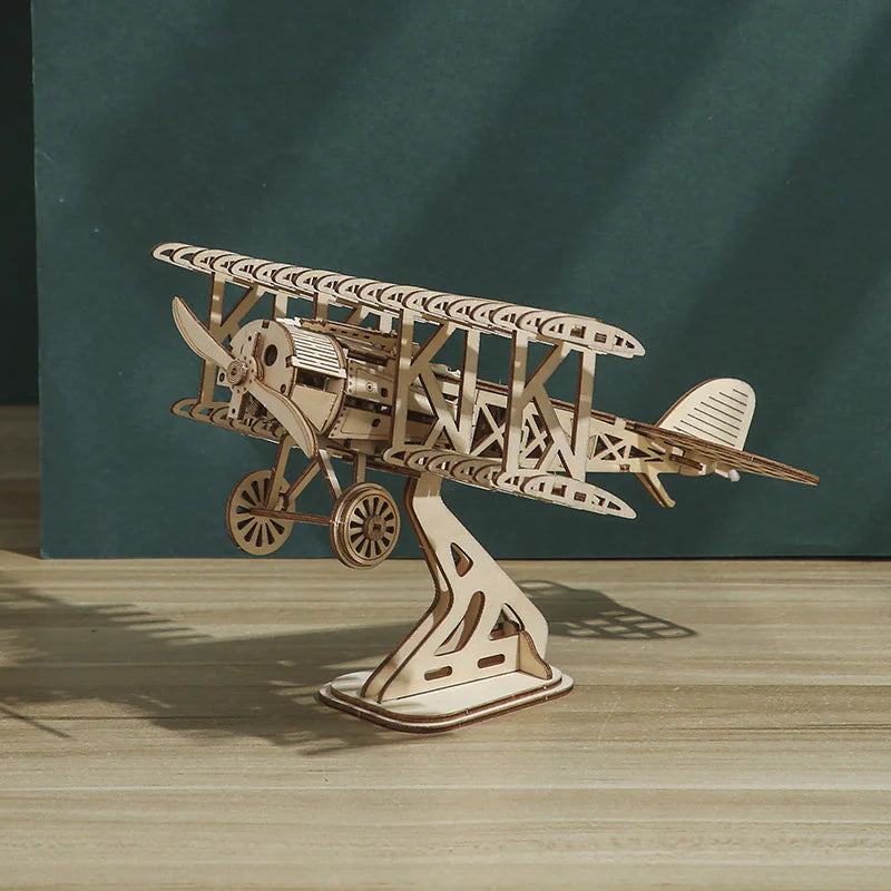 Children's Handmade Wooden Aircraft Puzzle