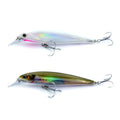 LOGOFUN 2Pcs Fishing Lures Top Water and Deep Sea Bass Fishing Lure for Freshwater and Saltwater Swim Bait 3D Holographic Laser Floating Lure Angling Fishing Gear 4.7 Inch 0.8 oz SW-120F