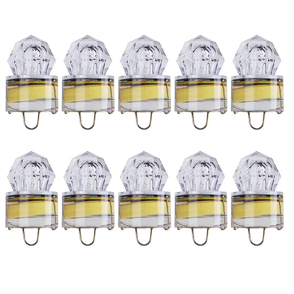 Edearkar LED Fishing Light Underwater 10-Pack Deep Drop Lights Waterproof Diamond Tubular Underwater Colorful Fishing Lure Light Attractants for Tuna Swordfish