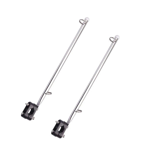 2 PCS Stainless Steel Rail Mount Boat Pulpit Staff boat yacht marine flag pole(7/8" - 1")