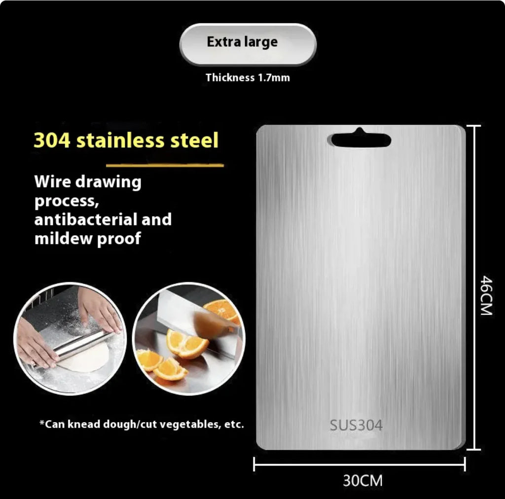 Double-Sided 304 Stainless Steel Cutting Board
