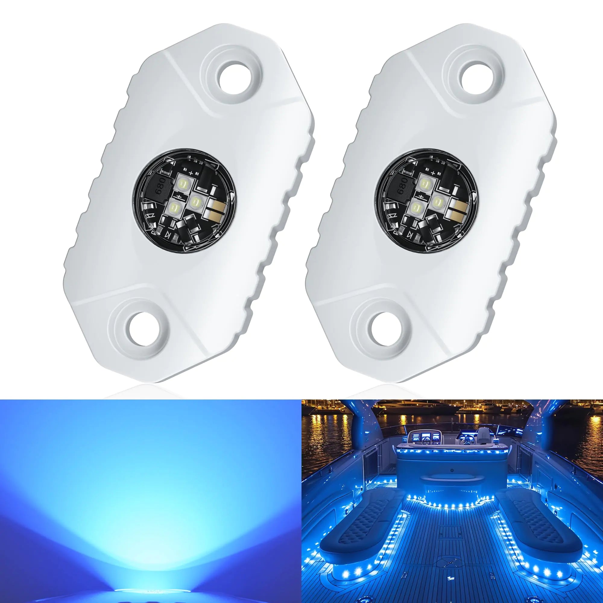 EK ENNOKING LED Boat Interior Lights Marine Deck Cockpit Courtesy Light IP68 Waterproof Boat Lighting 9-36V for Yacht Kayak Sailboat Fishing Pontoon Pool (Blue)