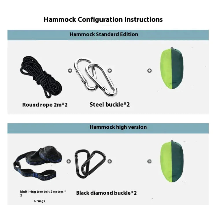 Outdoor Double Camping Hammock - 210T Parachute Nylon