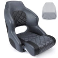 NORTHCAPTAIN Premium Captains Bucket Seat Boat Seat Sports Flip Up Boat Seat with Boat Seat CoverCharcoal/Black